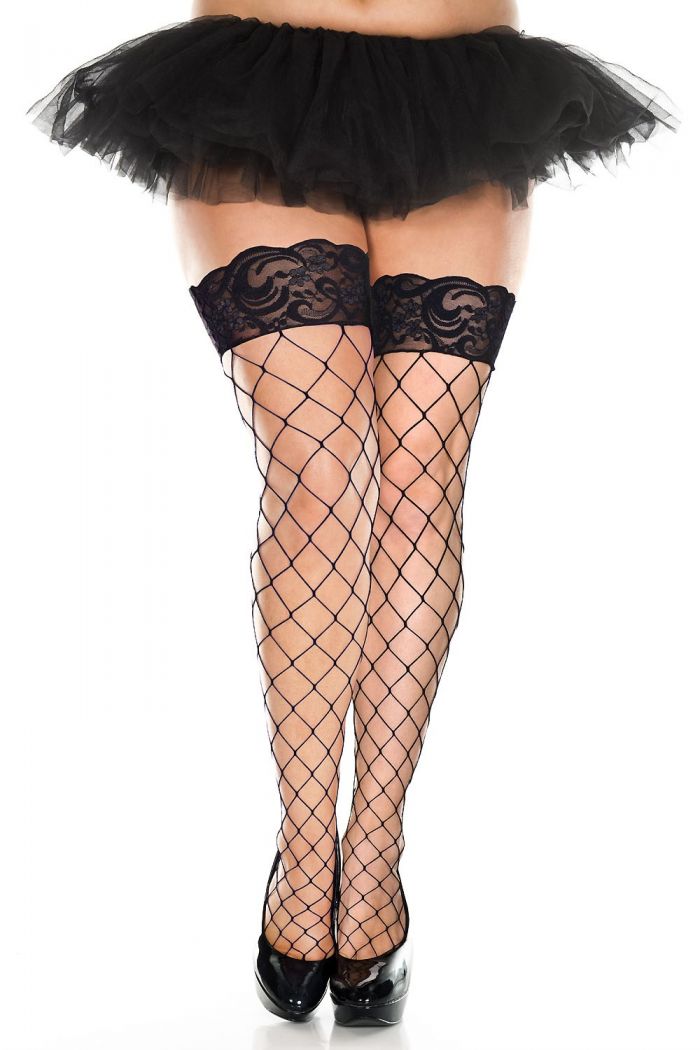 Music Legs Plus-size-lace-top-diamond-net-spandex-thigh-hi  Plus Size Hosiery 2018 | Pantyhose Library